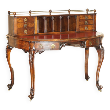 Bureau Demi-Lune en Cuir de Patrick Beakey Dublin circa 1850