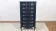 Seven-drawer nightstand in blue night, Louis XIV style.