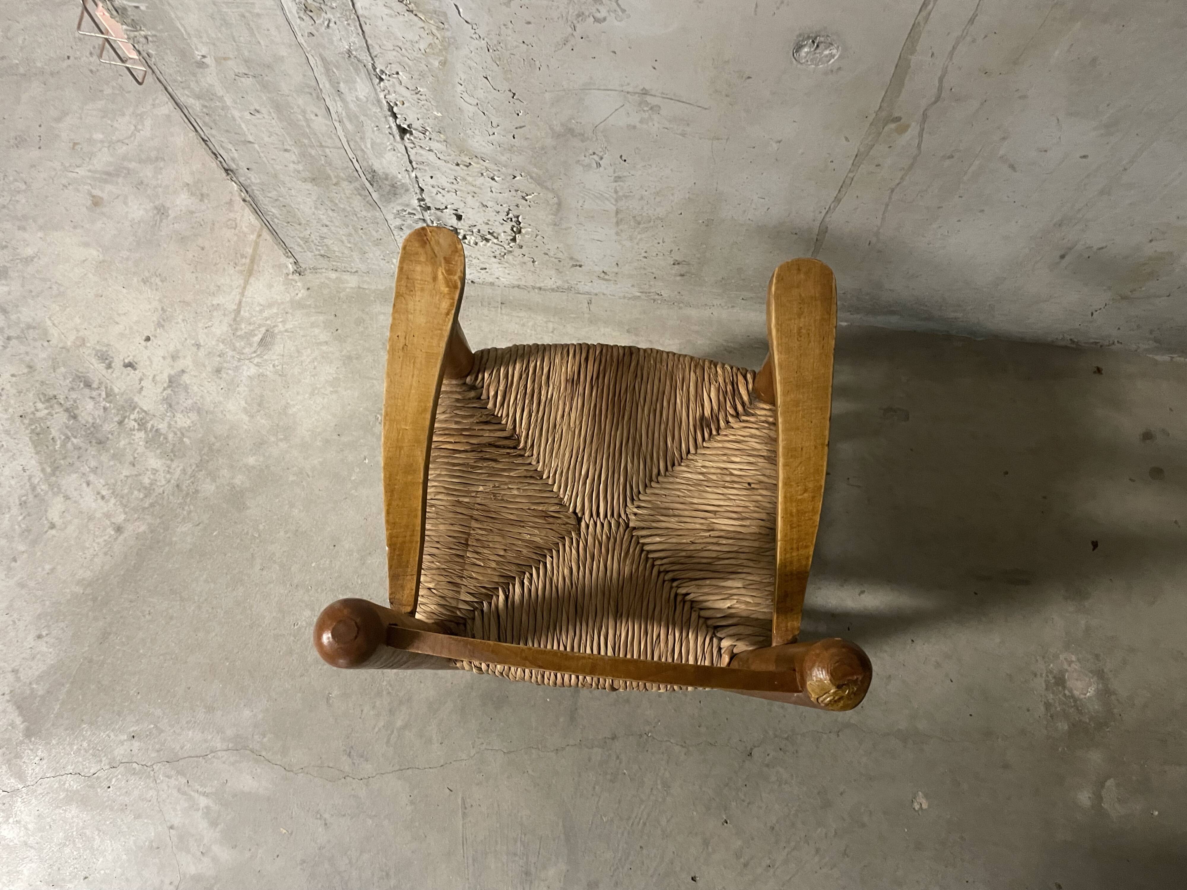 High straw chair for children