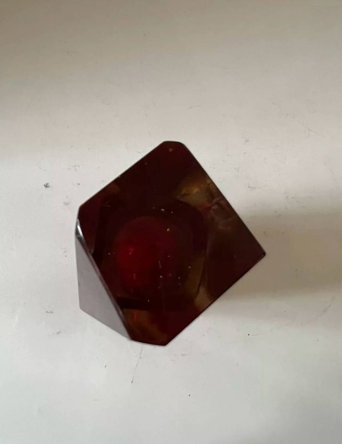 Murano Sommerso faceted glass vase by Flavio Poli Italy 1970