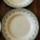 Lot 4 assiettes plates vert feuillage Réjane Saint Amand
