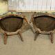 Pair of Louis XVI style armchairs in beech from the 19th century.