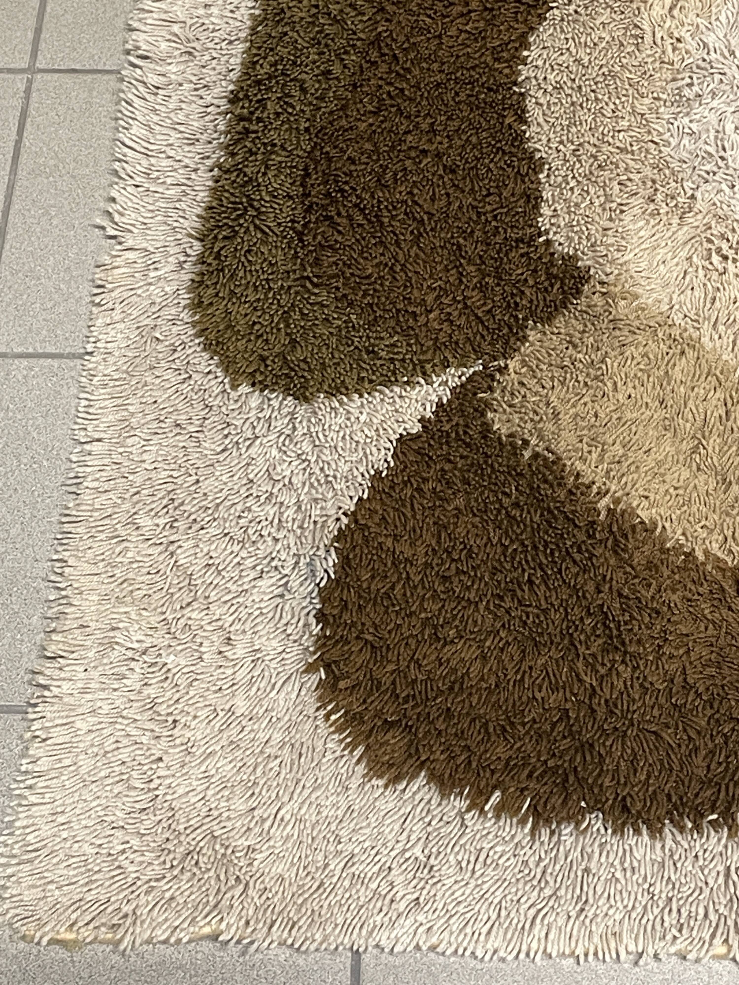 Grand tapis en laine à poils longs, produit par Desso, années 1970.
