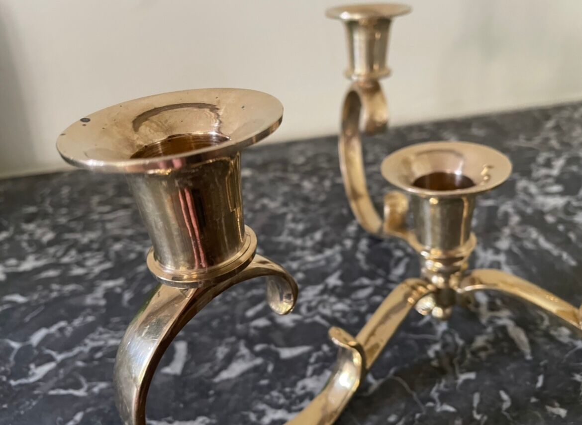 Gilded brass chandelier