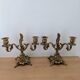 Pair of antique bronze candlesticks in the Louis XV rococo style