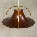 Jo Hammerborg acrylic and brass ceiling lamp from the 70s