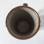 Mug en grès émaillé décor libre, travail de potier vintage