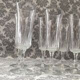 Champagne pressed molded glass flutes