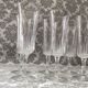 Champagne pressed molded glass flutes