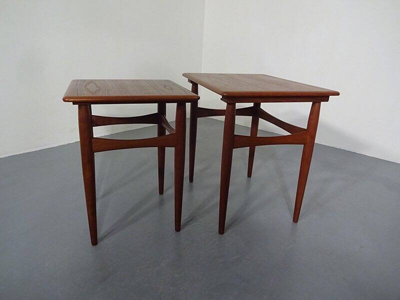 Danish Teak Nesting Tables, 1960s, Set of 2