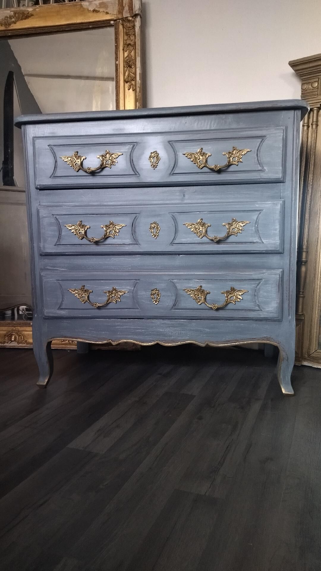 Louis XV style patinated chest of drawers