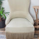 Vintage grey green almond green velvet toad chair