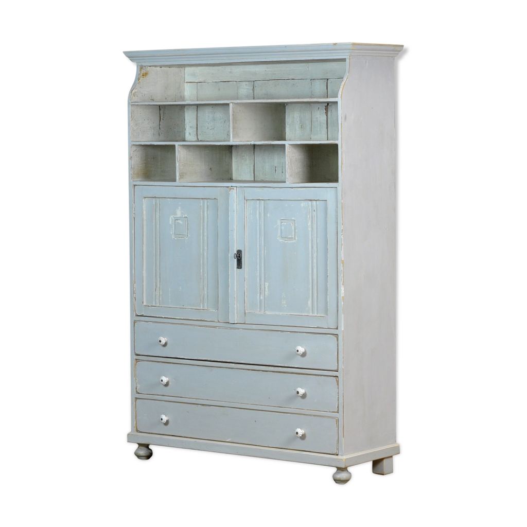 Armoire de cuisine en pin avec 3 tiroirs, années 1930 Selency