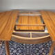 able to eat vintage round in formica imitation teak, with hidden extension, Scandinavian style