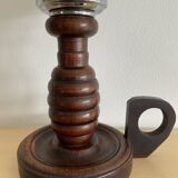 Scandinavian lamp in wood and opaline