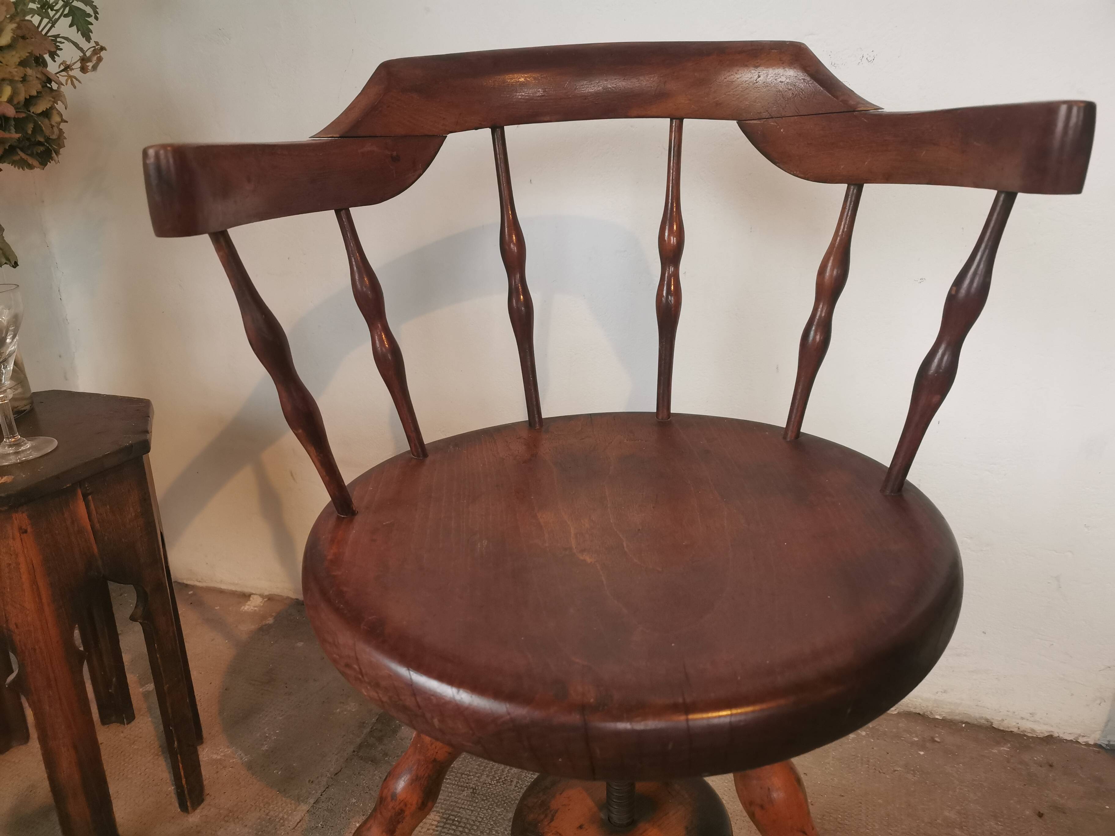 Fauteuil de bureau pivotant dit de capitaine vers 1900