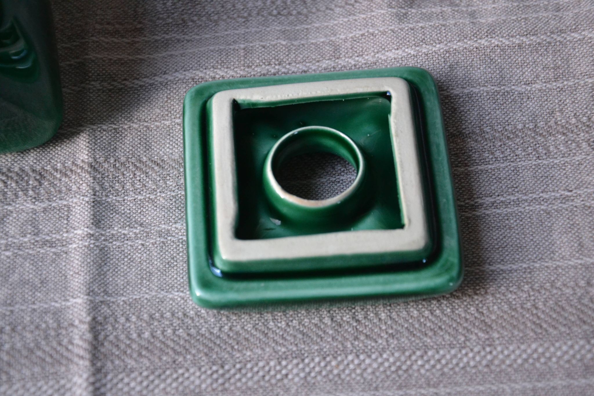 Cendrier/vide poche céramique verte Proceram Provence