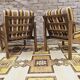 Pair of vintage Scandinavian armchairs with 2 Ottoman stools 1970