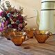 4 cups vereco amber glass with twists
