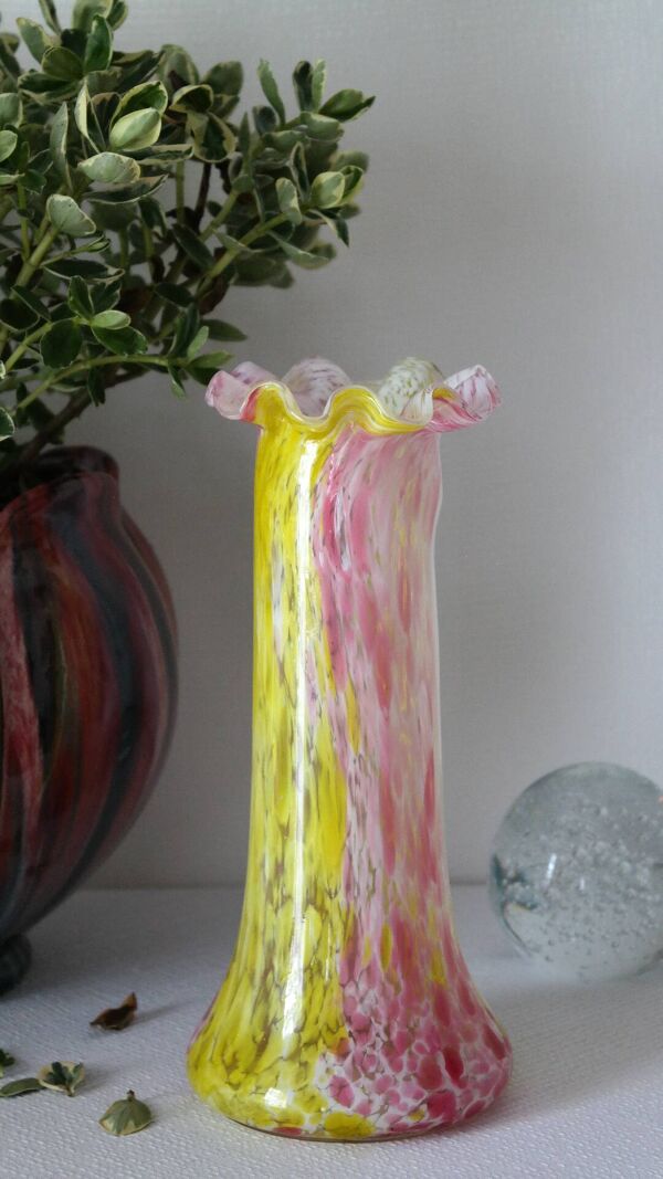 Vase Clichy Legras verre soufflé début XXème