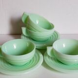 Four Art-Deco opaline cups