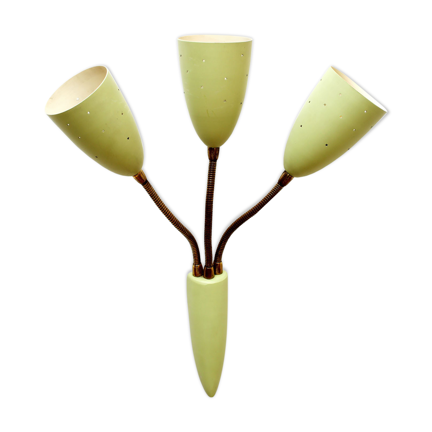 Italian wall lamp in green, for 3 bulbs 1950