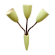 Italian wall lamp in green, for 3 bulbs 1950