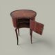 Curved side table in Louis XV style with marquetry - late 19th century