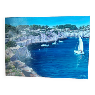 Acrylic canvas calanque Port Miou