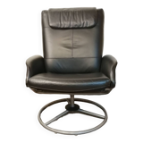 Designer armchair in vintage leather model Malung Ikea 1999