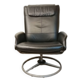 Designer armchair in vintage leather model Malung Ikea 1999
