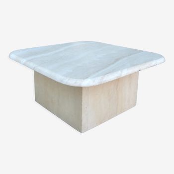 Travertine side table