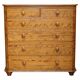 Large Victorian chest of drawers in solid pine from around 1880.