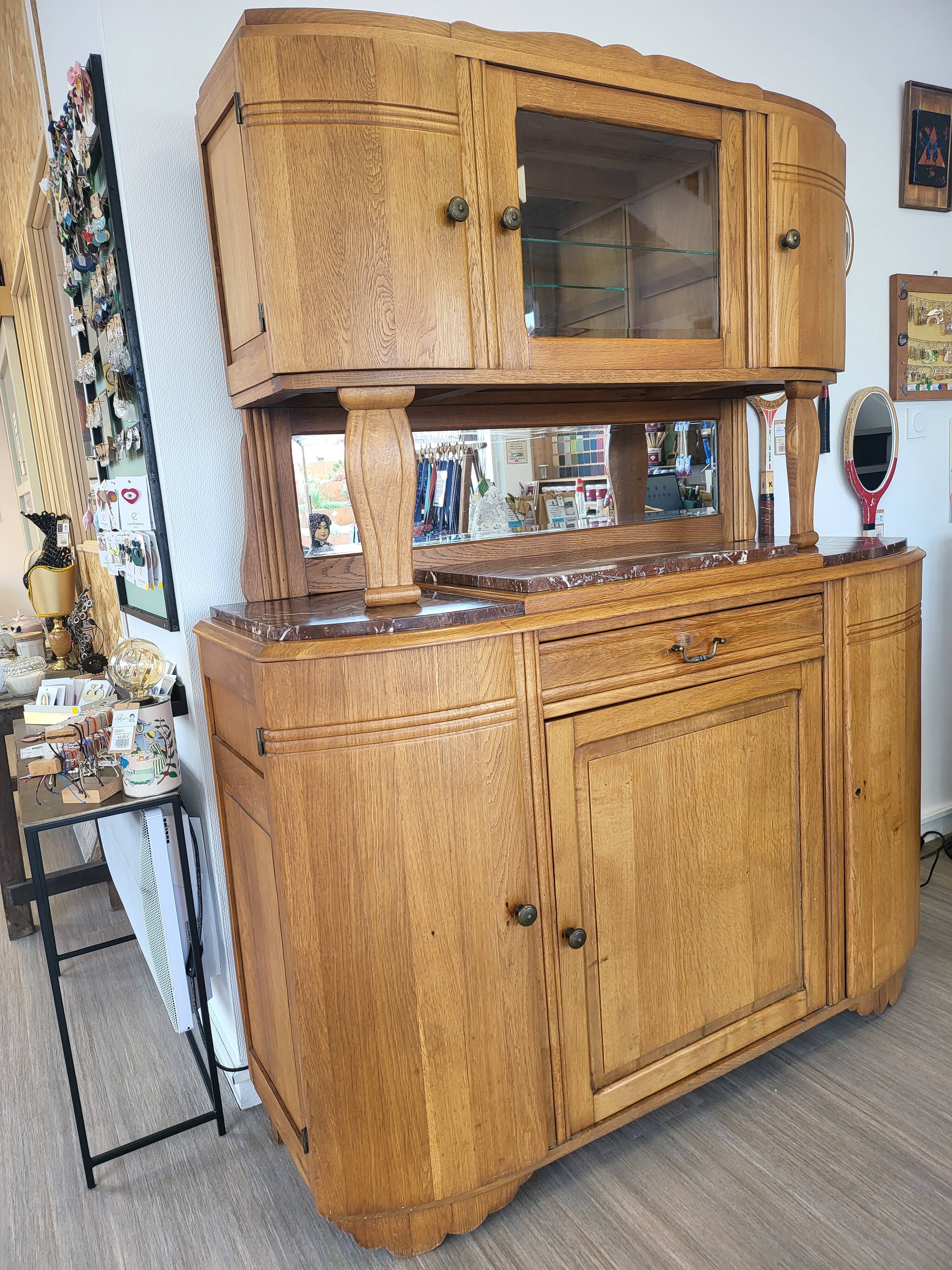 Solid wood and vintage marble