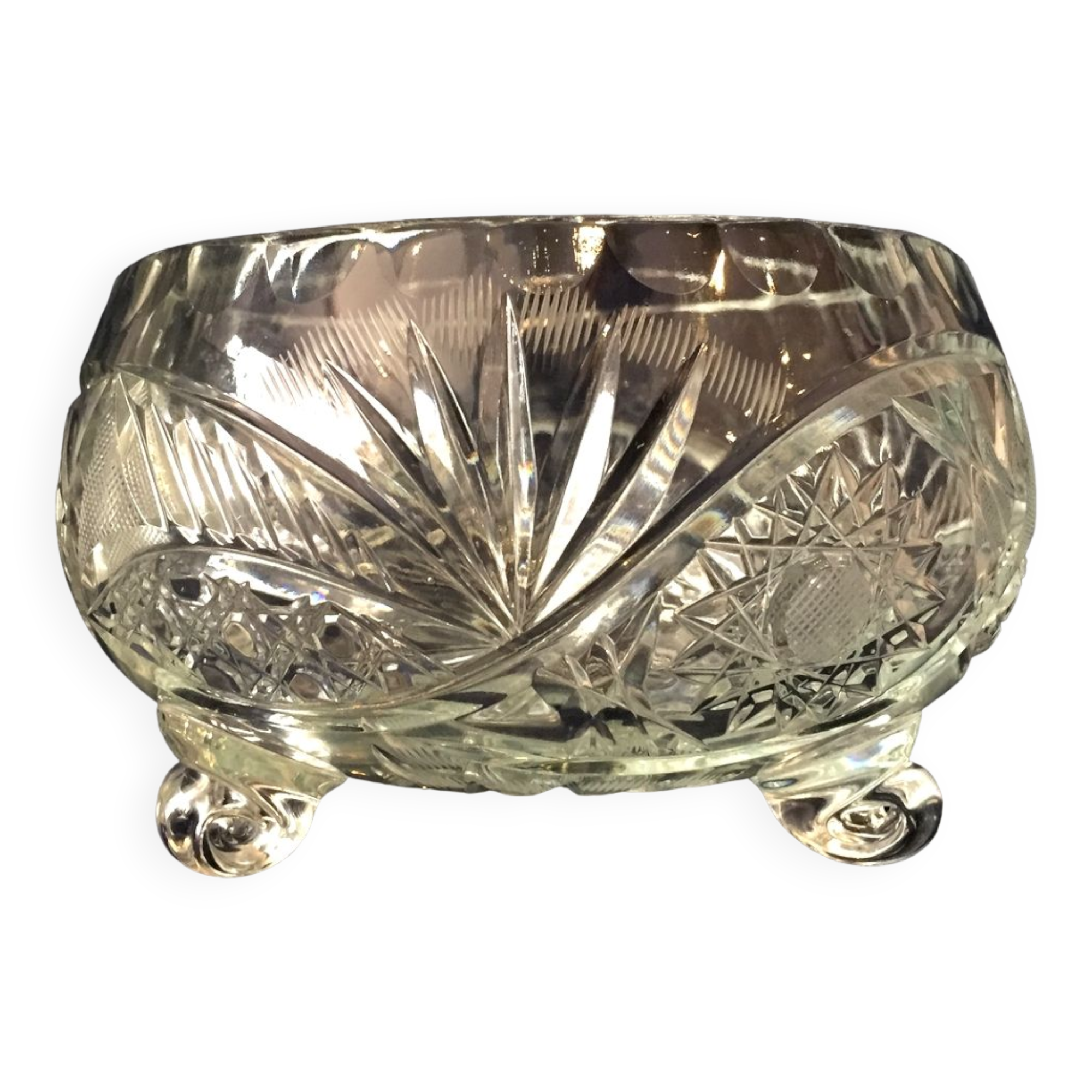 Cup or empty pocket on foot crystal size bohemian size