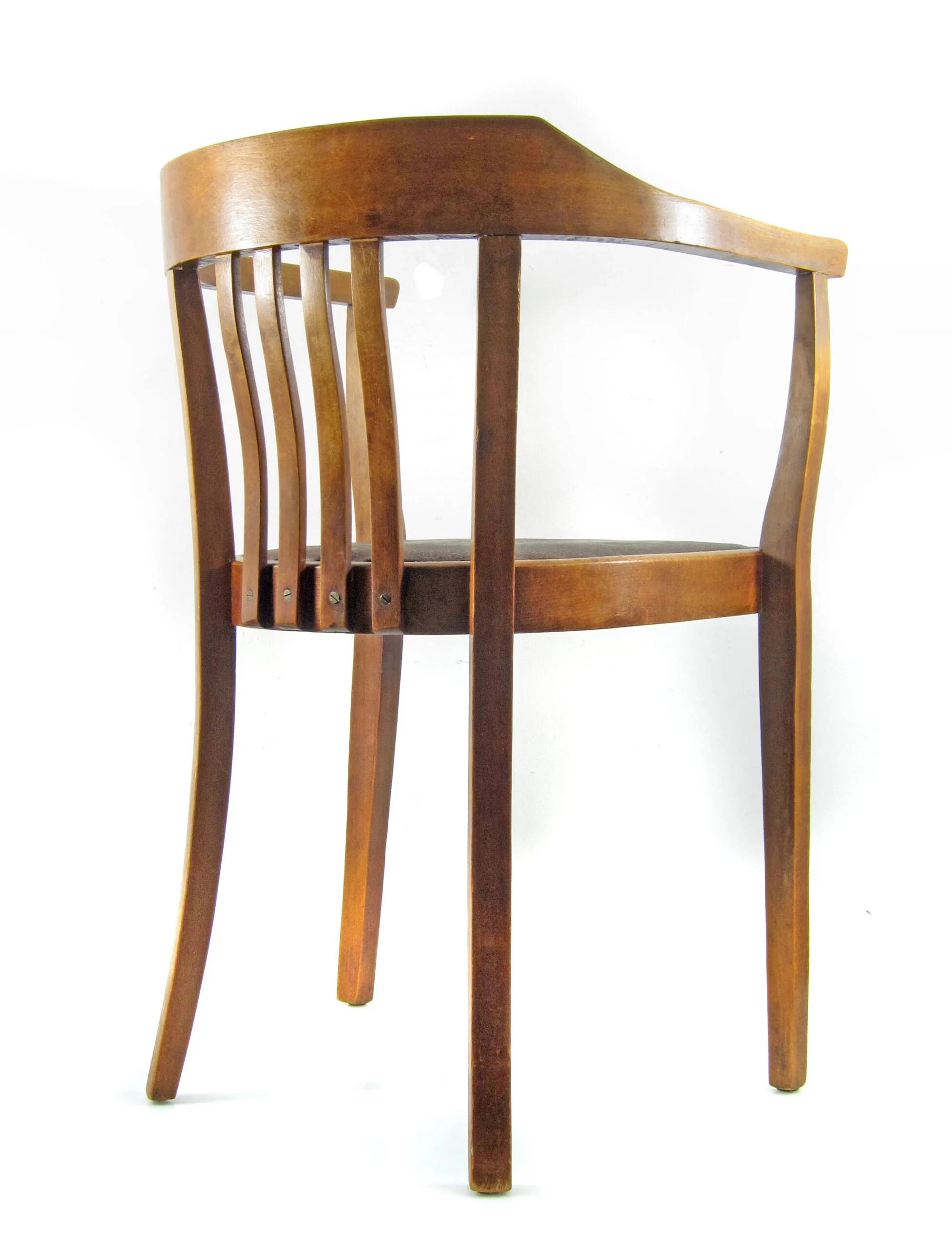 Antique Art Nouveau oak armchair, Austria or Germany circa 1910