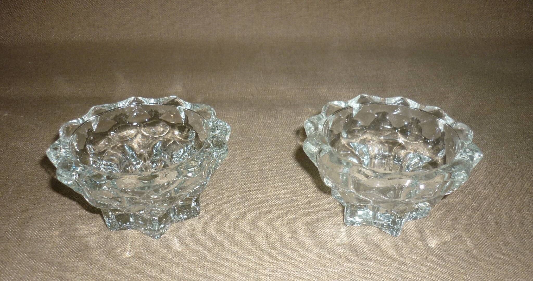 Paire de 2 bougeoirs en cristal