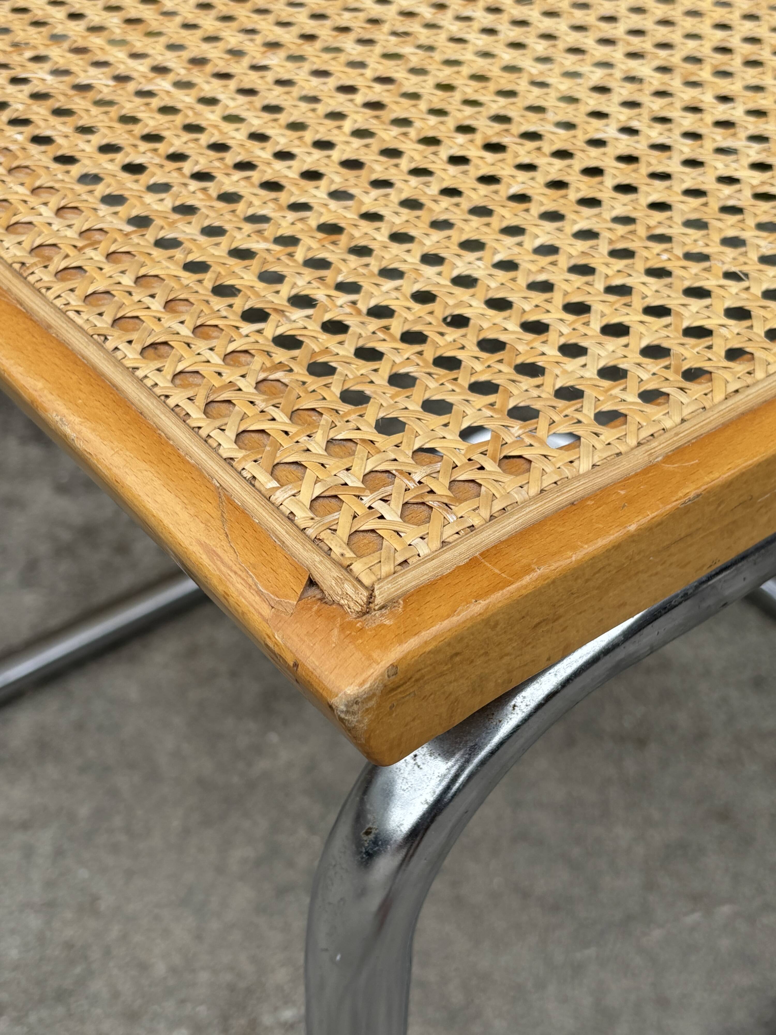 Set of 4 chairs Cesca B32 designed by Marcel Breuer design made in Italy