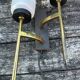 Lunel double wall light in brass and metal, vintage 1950s