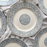 6 iron earthenware flat plates "Renaissance" Creil et Montereau