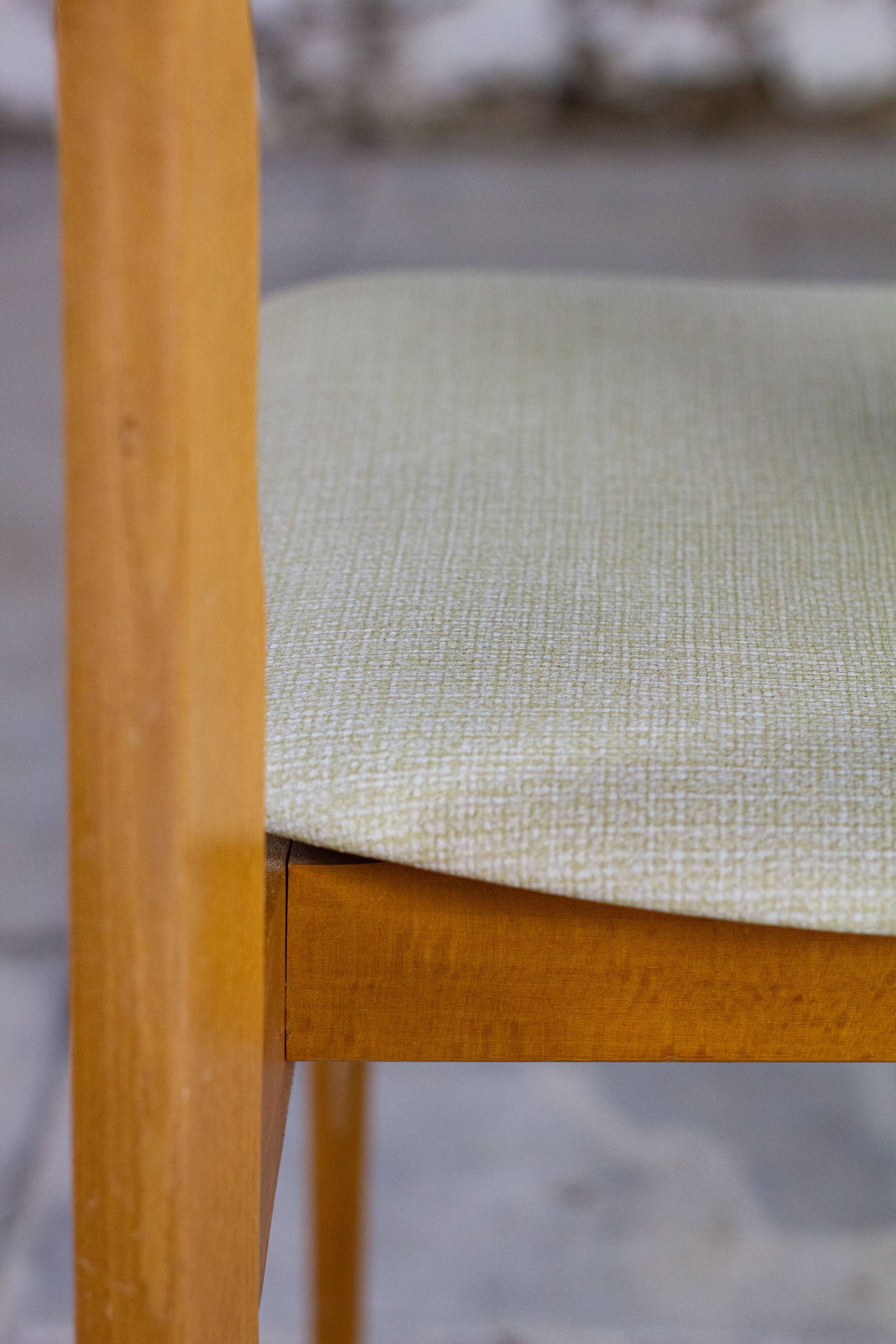4 Danish chairs in beech wood and skai, 1960