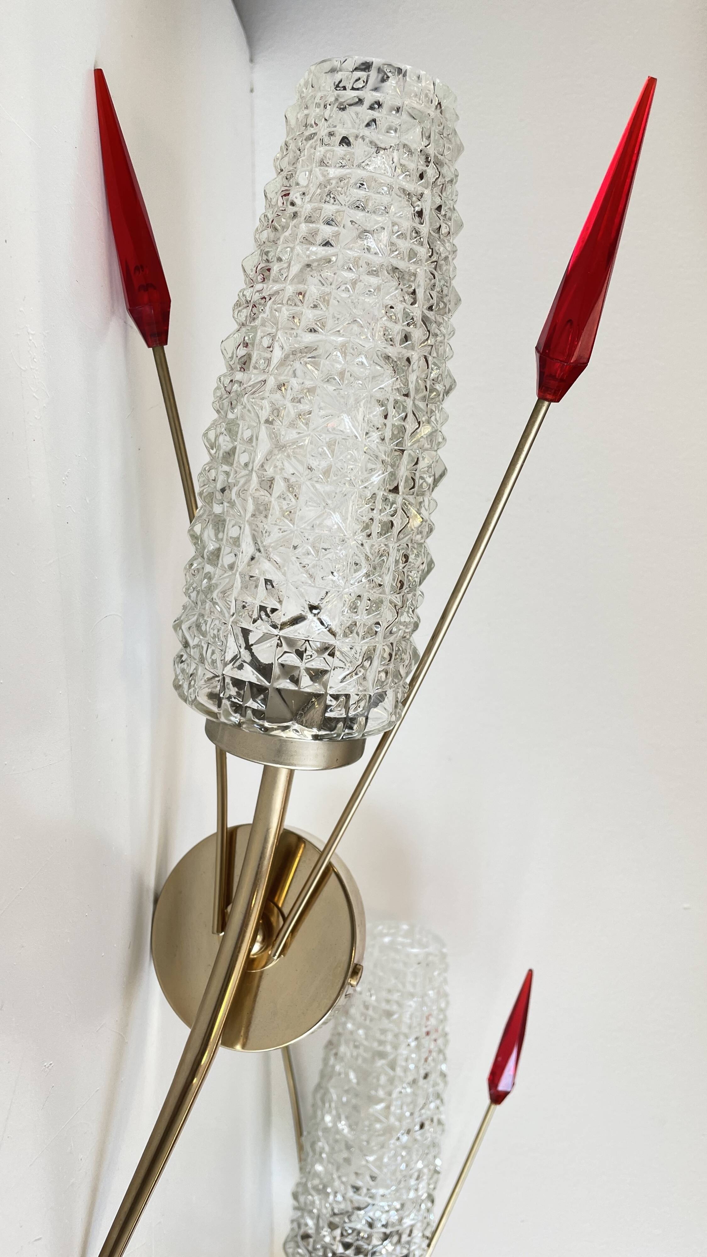 Pair of retro 60s wall lights