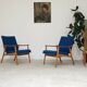 Pair of blue armchairs by Jiri Jiroutek for Interier Praha, 1960