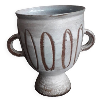 Vase vintage en céramique Vallauris signé