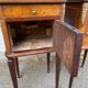 Pair of Louis XV bedside tables, 19th century, marquetry and pink marble