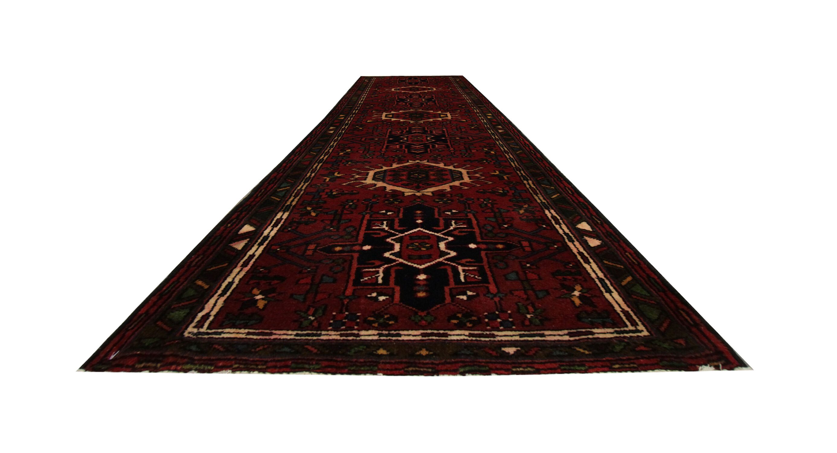Handmade Traditional Vintage Persian Runner Rug Long  Geometric Tribal Wool Rug 60x210cm