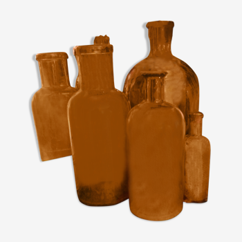 Set of old apothecary bottles