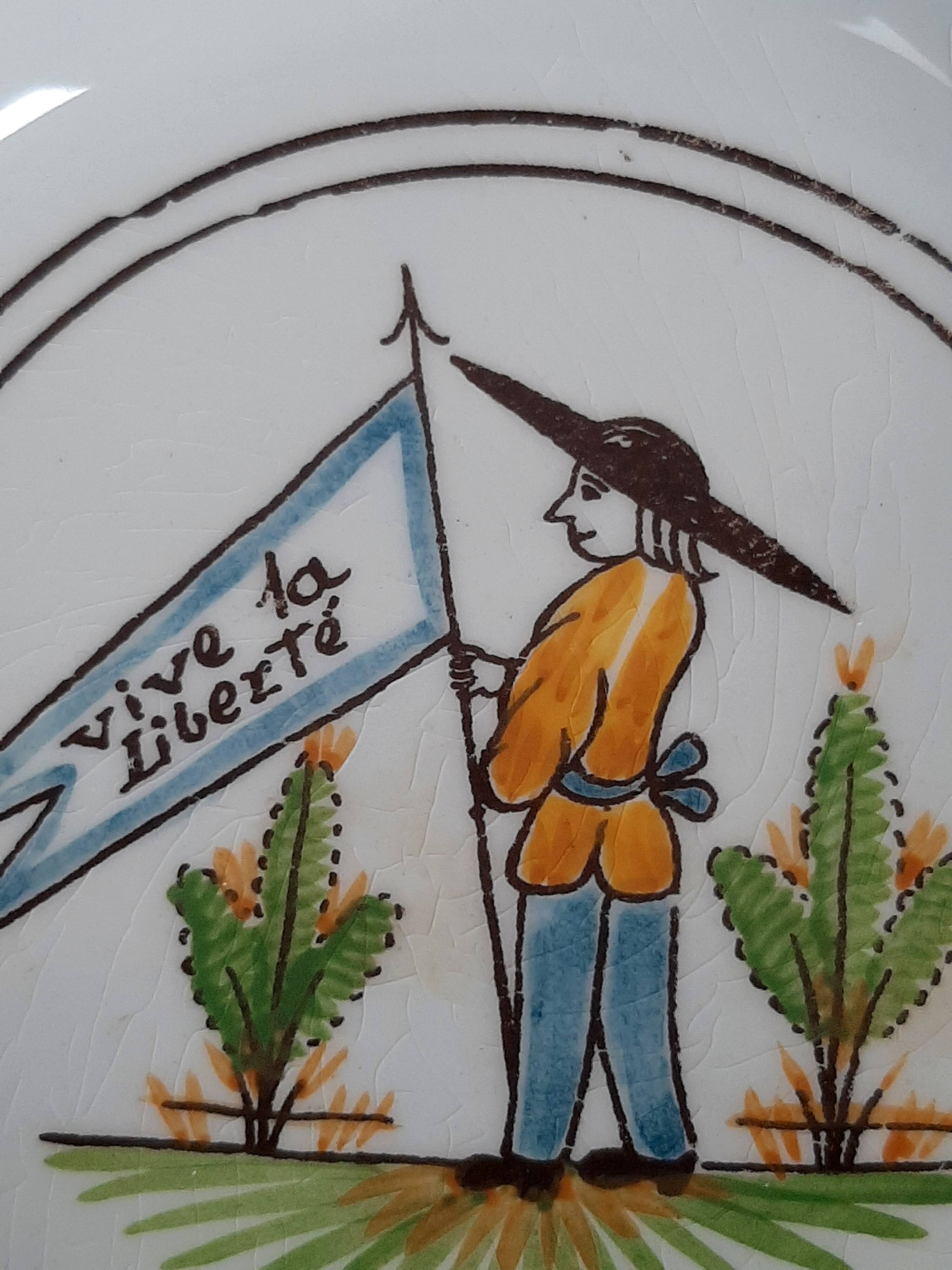 Ashtray in Gien Bicentennial of the French Revolution