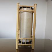Large bamboo lamp with a tubular shade from the 70s and 80s.
