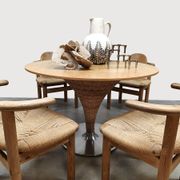Vintage Italian Tito Agnoli wicker dining table Bonacina Pierantonio
